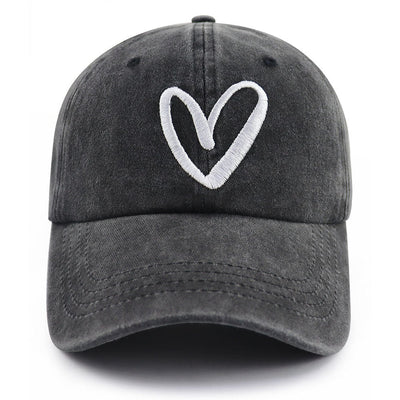 Love Heart Embroidered Baseball Cap Adjustable Unisex Dad Hat Cute Valentine's Day Birthday Honeymoon Gifts For Girlfriend Boyfriend - Zambeel