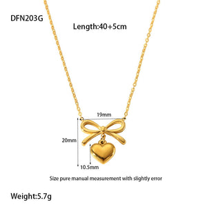 Love Pendant Necklace 18K Gold Stainless Steel Clavicle Chain Necklace For Women - Zambeel