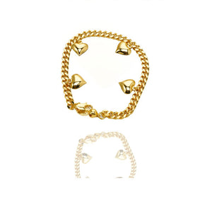 Lovely Multi Hearts 24K Gold Filled Jewelry Bracelet,Woman Accessories Fashion Creative Gift - Zambeel