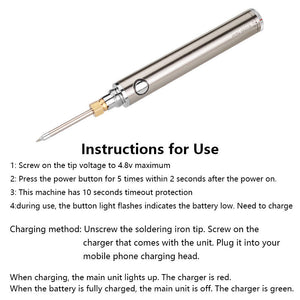 Low Voltage Lithium Battery Wireless Soldering Iron Welding Set - Zambeel