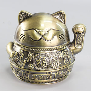 Lucky Cat Ashtray Creativity Personality Trendy Home Living Room With Cover Anti - fly Ash Uxury High - end Simple Ashtray - Zambeel