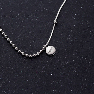 Lucky Letter Round Necklace Female Letter Niche Clavicle Chain - Zambeel