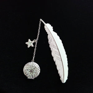 Luminous Retro Pure Copper Feather Bookmark - Zambeel