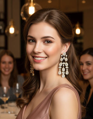 Luxe Pearline Waterfall Earrings - Zambeel