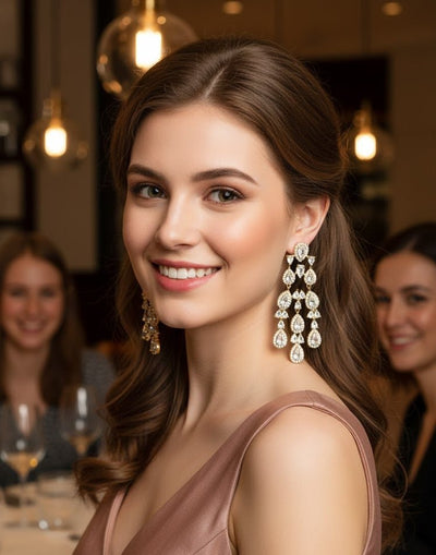 Luxe Pearline Waterfall Earrings - Zambeel