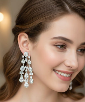 Luxe Pearline Waterfall Earrings - Zambeel
