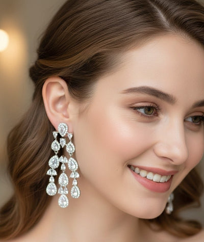 Luxe Pearline Waterfall Earrings - Zambeel