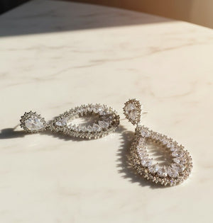 Luxe Teardrop Zircon Earrings - Zambeel