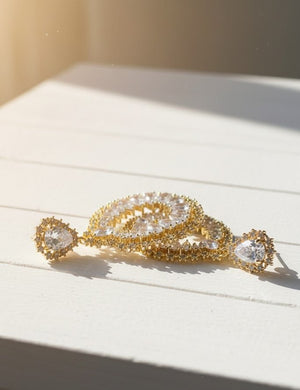 Luxe Teardrop Zircon Earrings - Zambeel