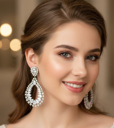 Luxe Teardrop Zircon Earrings - Zambeel