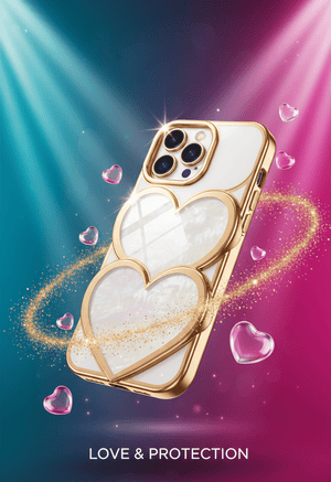 Luxury Double Heart Glitter iPhone Case - Zambeel