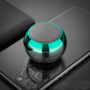 M3 Colorful Wireless Speakers 3D Mini Electroplating Round Steel Cannon Blue tooth Speaker Radio Support U Disk Subwoofer - Zambeel