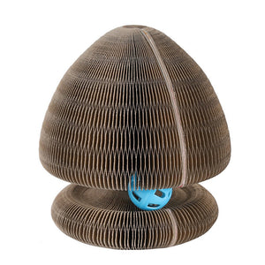 Magic Organ Foldable Cat Scratch Board Toy With Bell Cat Grinding Claw Cat Climbing Frame Round Corrugated Cats Interactive Toys - Zambeel