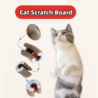 Magic Organ Foldable Cat Scratch Board Toy With Bell Cat Grinding Claw Cat Climbing Frame Round Corrugated Cats Interactive Toys - Zambeel