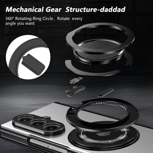 Magnetic Ring Kickstand Case with Tempered Glass - Zambeel
