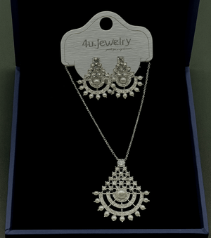 Majestic Pearl Fan Pendant Set - Zambeel