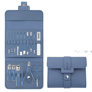 Make Up 16 Pcs Nail Clippers Nail Cutter Nail Scissors With PU Bag Stainless Steel Eagle Hook Portable Tools - Zambeel