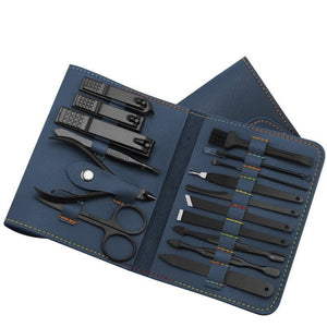 Make Up 16 Pcs Nail Clippers Nail Cutter Nail Scissors With PU Bag Stainless Steel Eagle Hook Portable Tools - Zambeel