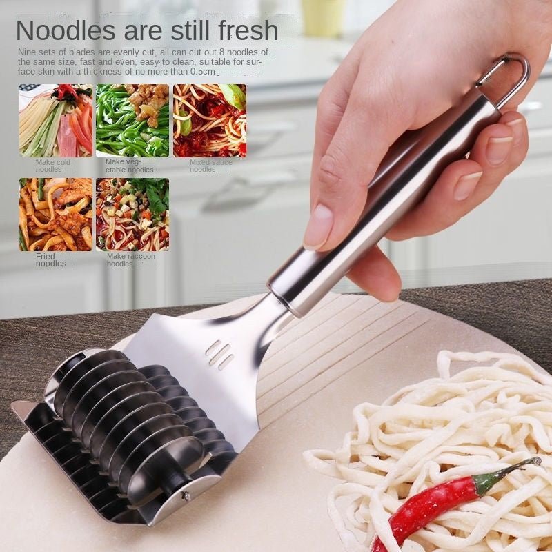Manual Noodle Cutter Stainless Steel Roller Noodle Maker Fast Food Noodles Dough Rolling Machine Pasta Tools Gadgets For Kitchen - Zambeel