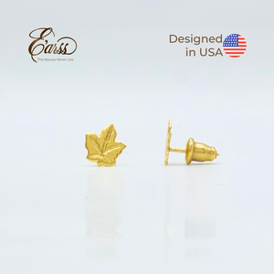 Maple Leaf Gold Earring | Stainless Steel | 18K Gold Plated - Zambeel
