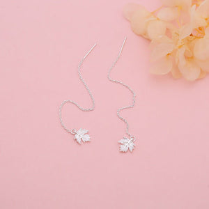 Maple Leaf Tassel Hanging Earrings - Zambeel