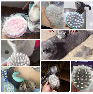 Massage Bath Brush Comfortable Pet Brush Grooming Dog PuppyWashing Cleaning Bath Brush Comb Dog Massage Shower - Zambeel