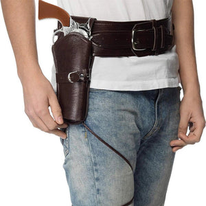 Medieval Retro Halloween Western Cowboy Waist Cinch Belt Double - gun Holster Cosplay Costume Accessory - Zambeel