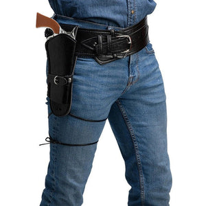 Medieval Retro Halloween Western Cowboy Waist Cinch Belt Double - gun Holster Cosplay Costume Accessory - Zambeel