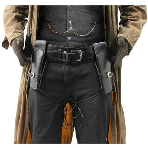 Medieval Retro Halloween Western Cowboy Waist Cinch Belt Double - gun Holster Cosplay Costume Accessory - Zambeel