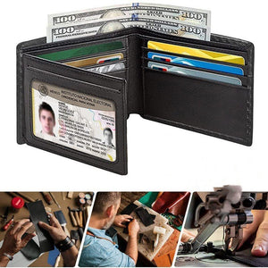 Men's Anti - magnetic Thin Wallet Special Carbon Fiber Dollar Multi Card Slot Wallet - Zambeel