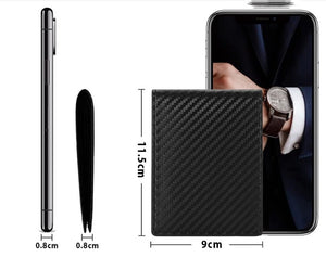 Men's Anti - magnetic Thin Wallet Special Carbon Fiber Dollar Multi Card Slot Wallet - Zambeel