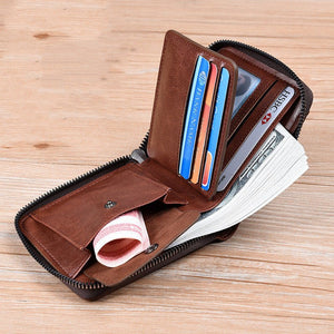 Men's Anti - theft Brush Portable Multifunctional Small Wallet - Zambeel
