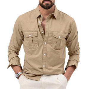 Mens Casual Long - sleeve Shirt Top - Zambeel