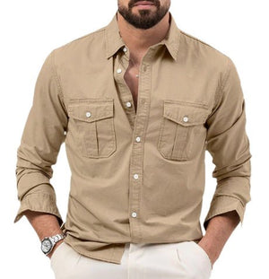 Mens Casual Long - sleeve Shirt Top - Zambeel