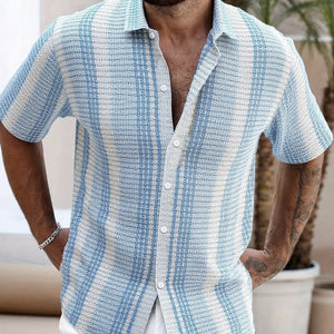Mens Casual Slim - Fit 3D - Printed Short - Sleeve Beach Shirt - Zambeel
