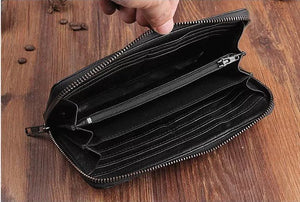 Men's Handmade Sheepskin Retro Long Wallet - Zambeel