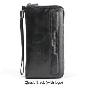 Men's Handmade Sheepskin Retro Long Wallet - Zambeel