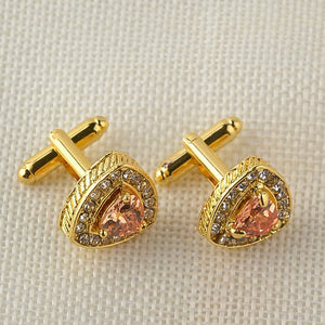 Men's Shirt Cufflinks Triangle Crystal French Diamond - Zambeel