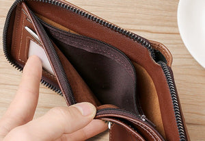 Men's Short Casual Fashion Zipper Wallet - Zambeel