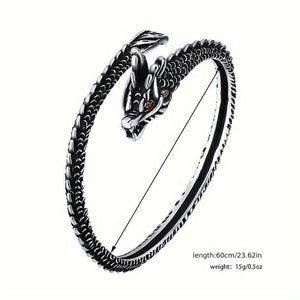 Mens Vintage Distressed Red - Eyed Spirit Snake Bracelet - Zambeel