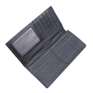 Men'S Wallet Retro Crazy Horse Leather Long Vertical Wallet - Zambeel