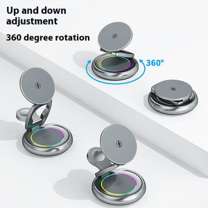 Metal 3 In 1 Wireless Rotatable Charger Bracket - Zambeel