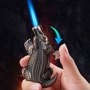 Metal Creative Lighter Personalized Butane Inflatable Lighter Crocodile Shaped Windproof Lighter Cigarette Accessories - Zambeel