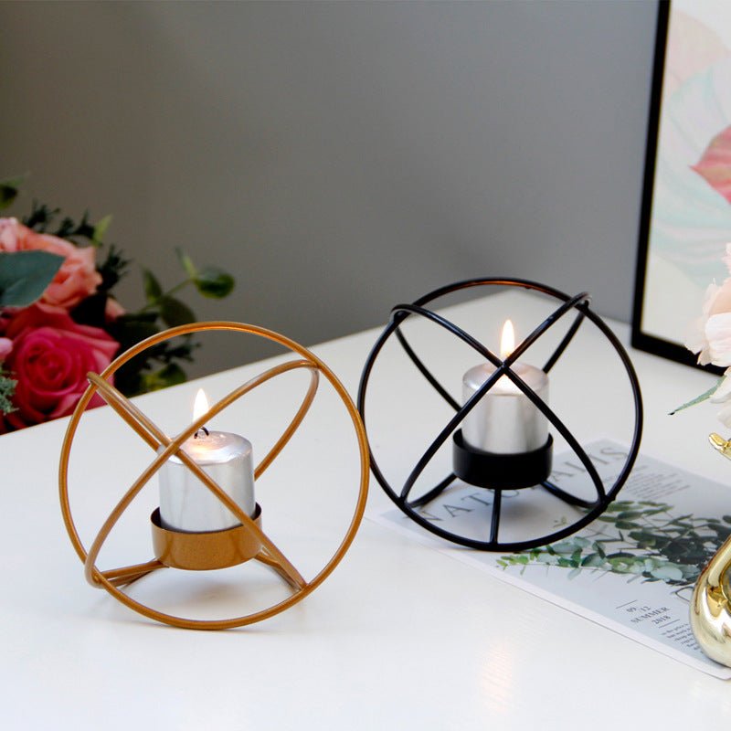 Metal Wrought Iron Candle Holder Creative Spherical Candle Holder - Zambeel