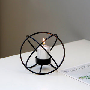Metal Wrought Iron Candle Holder Creative Spherical Candle Holder - Zambeel