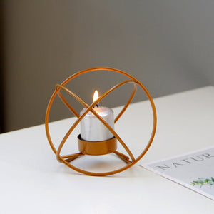 Metal Wrought Iron Candle Holder Creative Spherical Candle Holder - Zambeel