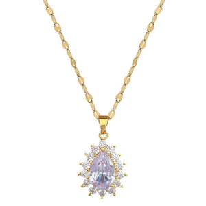 Micro - inlaid Graceful Personality Banquet Ear Necklace Combination - Zambeel