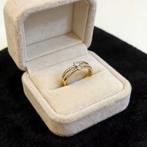 Micro - pave Zircon Crown Ring In Gold And Silver With An Adjustable Opening - Zambeel