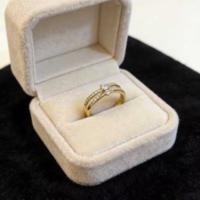 Micro - pave Zircon Crown Ring In Gold And Silver With An Adjustable Opening - Zambeel