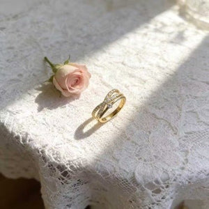 Micro - pave Zircon Crown Ring In Gold And Silver With An Adjustable Opening - Zambeel